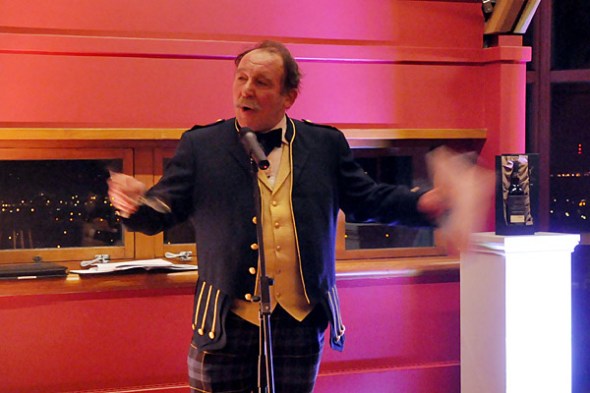 Charlie Maclean in full flow at Edinburgh Castle's Jacobite room © Colin Hampden-White